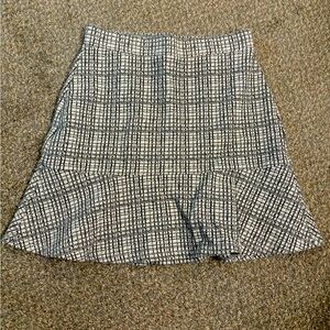 Black and white plaid skirt